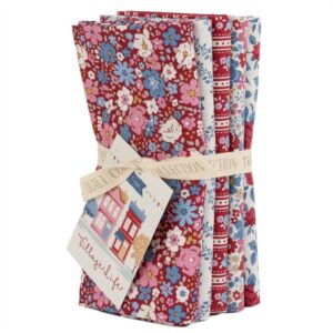 FAT QUARTERS TILDA VILLAGE LIFE BURGUNDY