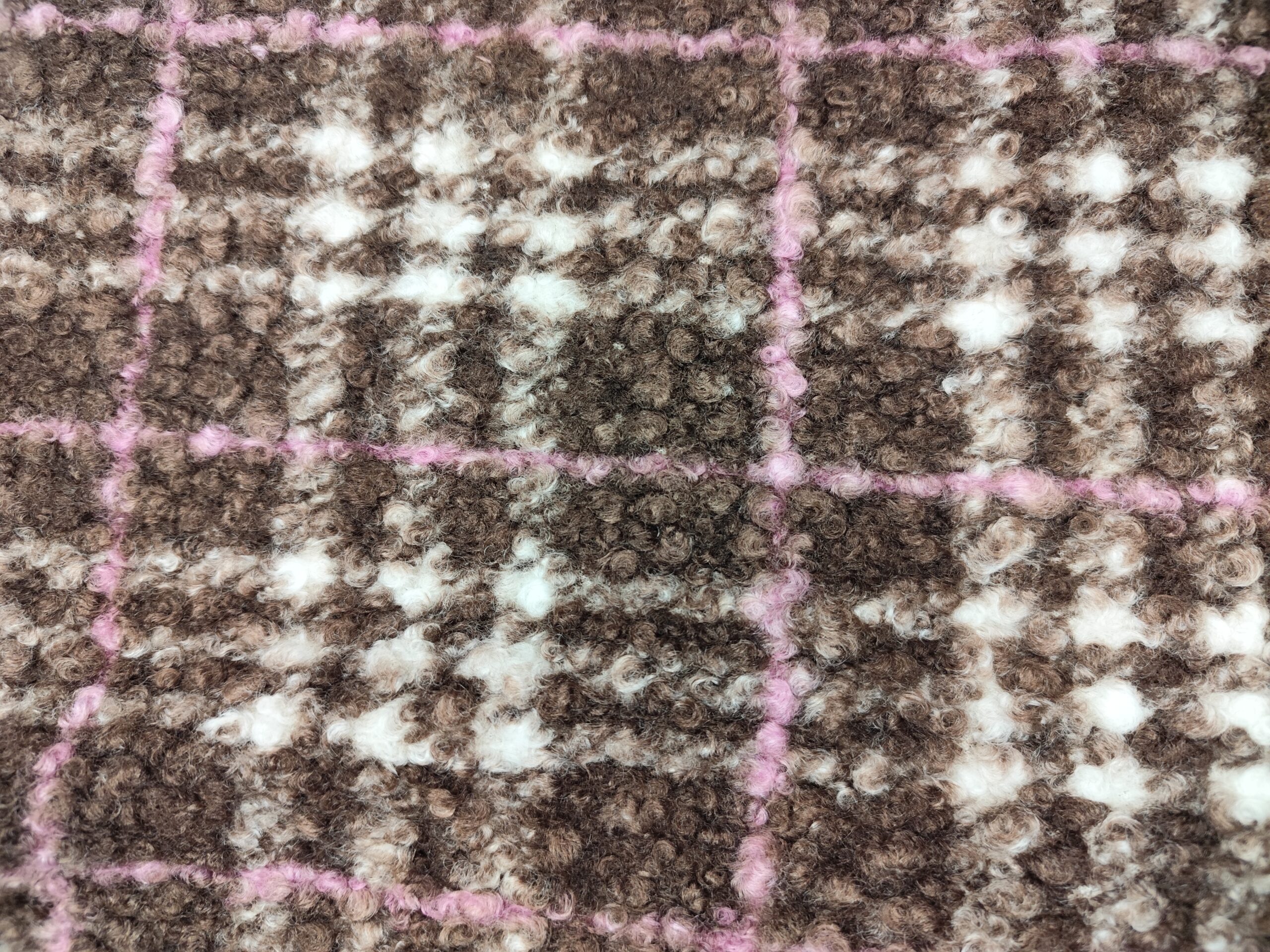 PAÑO BOUCLÉ MARRON/ROSA