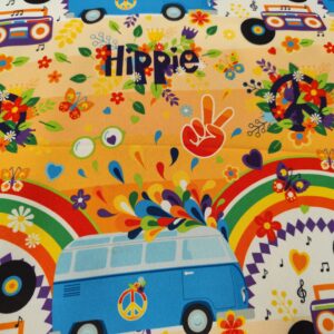 STRECH ESTAMPADO HIPPIE FURGONETAS