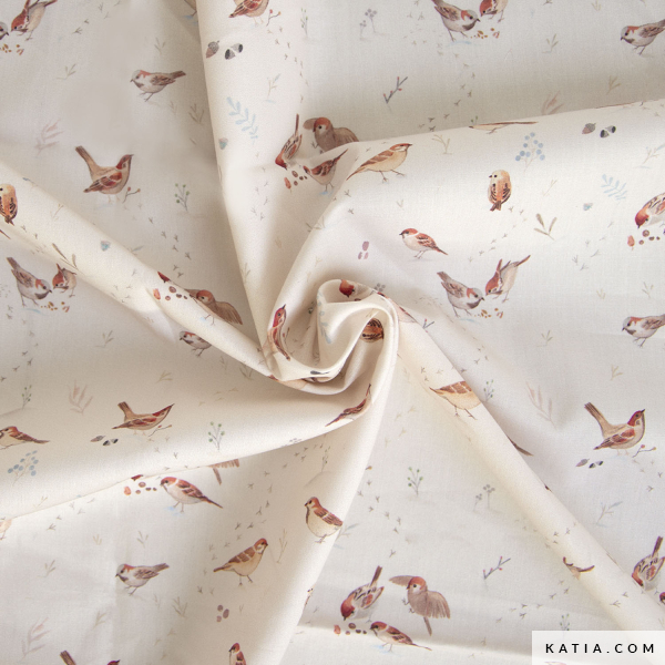 POPELIN DE ALGODON LITTLE BIRDS - Imagen 2