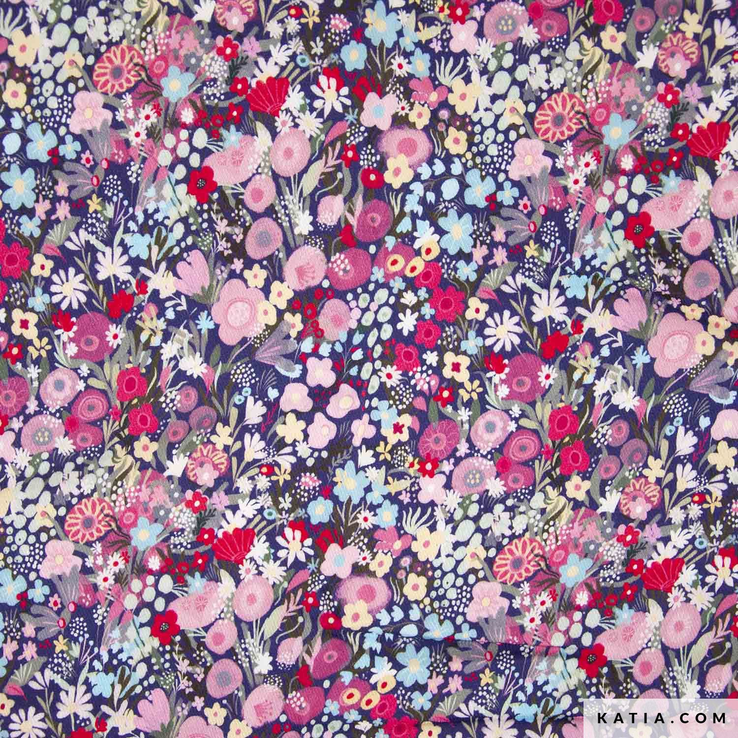 VISCOSA ESTAMPADO FLORAL FUCSIA